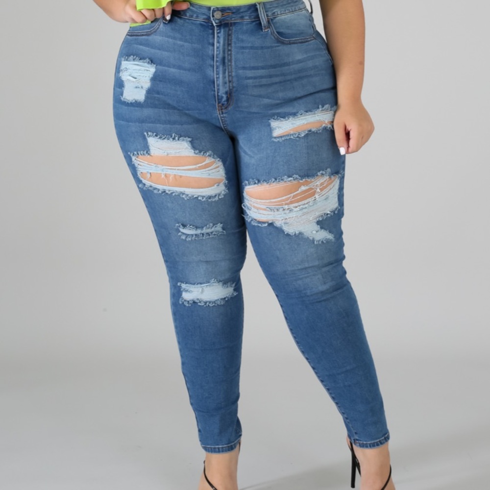 Say Yes To Distressed Denim Skinny Jeans